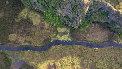 Van Long Natural Reserve in Ninh Binh, Vietnam.
