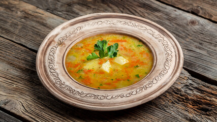 lentil soup. Traditional middle eastern, turkish , ramadan cuisine. Vegan food