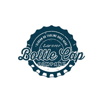 Bottle Cap Soda Water for Bar Cafe Taverns Logo Design Vector Image