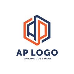 A P Monogram Initial or Letter Logo Design Vector Image