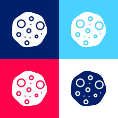 Asteroid blue and red four color minimal icon set
