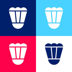 Badminton blue and red four color minimal icon set