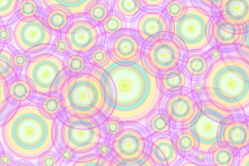 Chaotic Circles Pattern in Pastel Tone Multi-color for Abstract Background