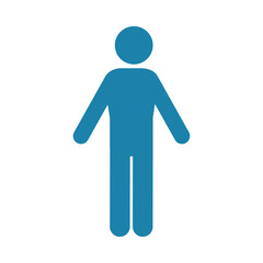 blue pictogram man