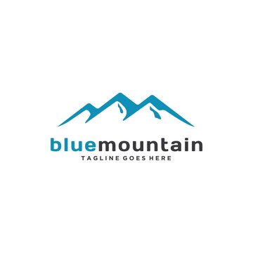 Mountain Landscape Hill Peak Logo Design Vector Image