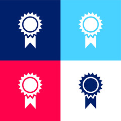 Award blue and red four color minimal icon set
