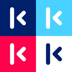 Arrow Button To Begin blue and red four color minimal icon set