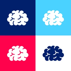Fototapete Brain blue and red four color minimal icon set © LIGHTFIELD STUDIOS