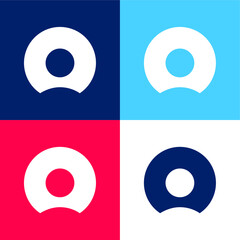 Bitten Donut blue and red four color minimal icon set