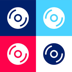 Big CD blue and red four color minimal icon set