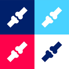 Bones blue and red four color minimal icon set
