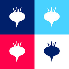 Beetroot blue and red four color minimal icon set