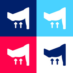 Arm blue and red four color minimal icon set