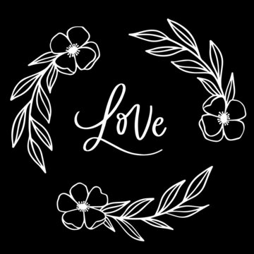 love on black background inspirational quotes,lettering design