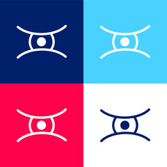 Animal Eye Shape blue and red four color minimal icon set