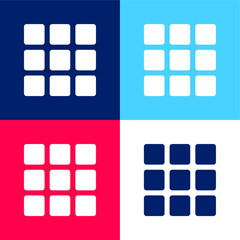 Apps blue and red four color minimal icon set