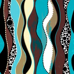 Gordijnen abstract pattern background, with circles, waves, paint strokes and splashes, grungy © Kirsten Hinte