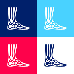 Ankle blue and red four color minimal icon set