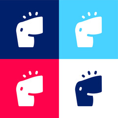Arm blue and red four color minimal icon set