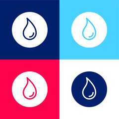 Blur blue and red four color minimal icon set