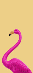 fake pink flamingo, in mobile stories format