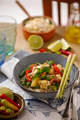 Greencurry with white fish