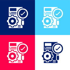 Accuracy blue and red four color minimal icon set
