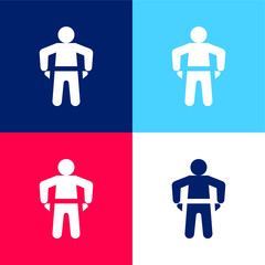 Bankruptcy blue and red four color minimal icon set