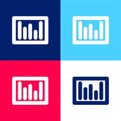 Bars Graphic blue and red four color minimal icon set