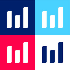 Bars Graph For Business blue and red four color minimal icon set