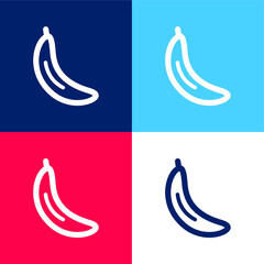 Banana blue and red four color minimal icon set