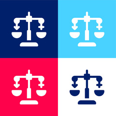 Balance blue and red four color minimal icon set