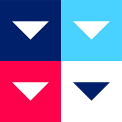 Arrow Point To Down blue and red four color minimal icon set