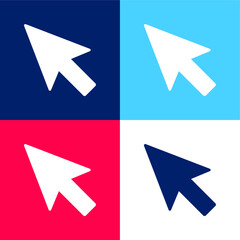 Arrow Pointer blue and red four color minimal icon set