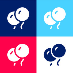 Balloon blue and red four color minimal icon set