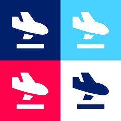 Arrivals blue and red four color minimal icon set