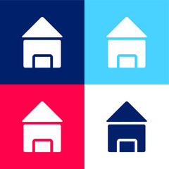Black House blue and red four color minimal icon set