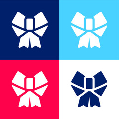 Bow blue and red four color minimal icon set