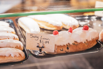 Sally Lunn Bun in a bakery