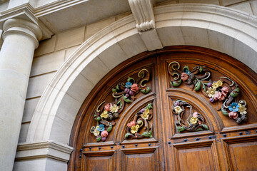 Ornate wooden doorway