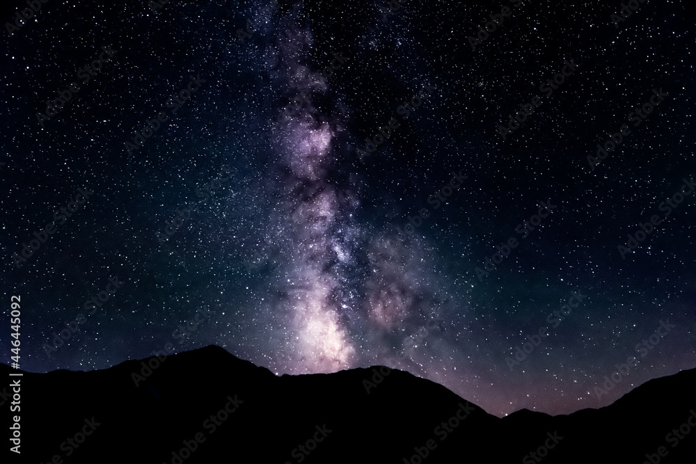 Wall mural milky way in the night sky