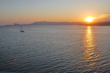 Coucher de soleil à Saint Cyr sur Mer