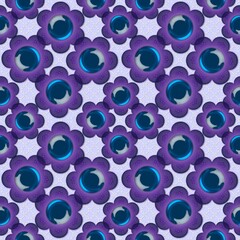 Vintage jewelry seamless pattern with colored gems...Flowers made of precious stones...