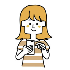 スマホを操作する女性