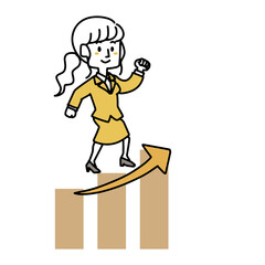 ステップアップする女性