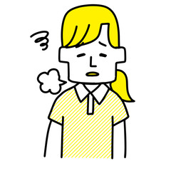 がっかりした様子の介護士の女性