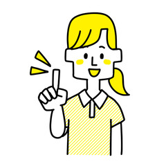 説明をする介護士の女性