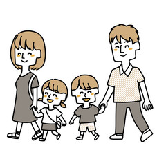 四人家族のイラスト