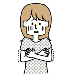 寒気がしている女性のイラスト