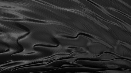 Abstract black background. Smooth black wave. Black Liquid lava. Dark luxury texture.